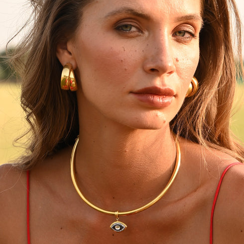 GOLD DOUBLE HOOPS