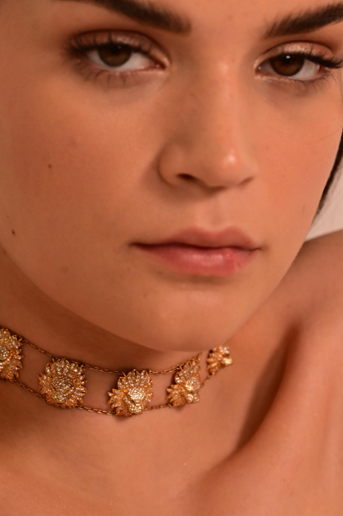 SPARKLING GOLD LION CHOKER