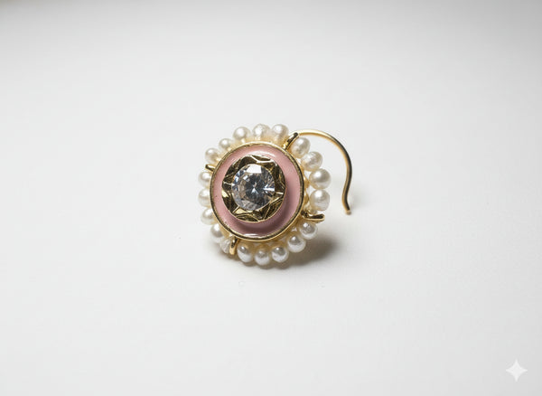 PINK PEARL NOSE PIN