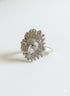 SILVER PAVE LION RING