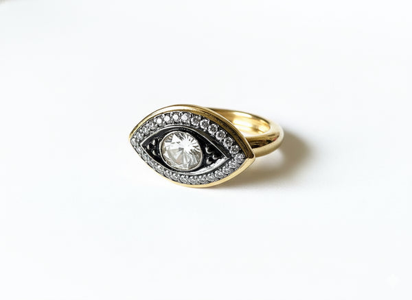 GOLD EVIL EYE RING