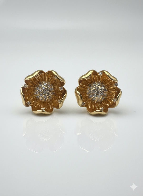 GOLD FLOWER EARRINGS