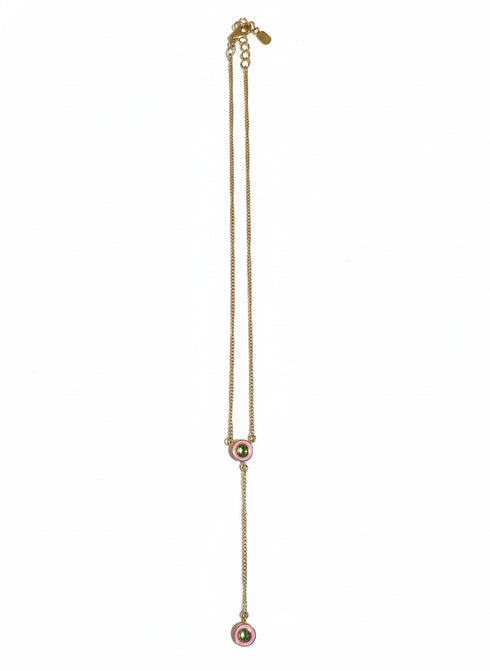 PINK ENAMEL NECKLACE