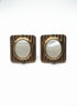 RIBBED MOONSTONE EARRING