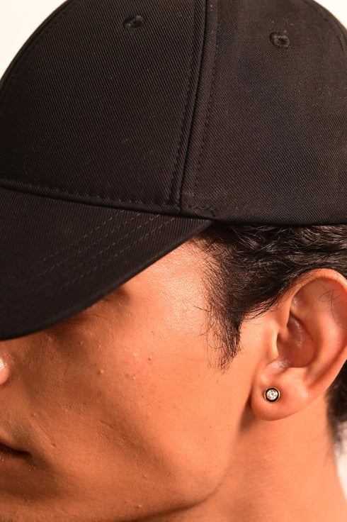 BLACK ENAMEL DIAMOND STUDS