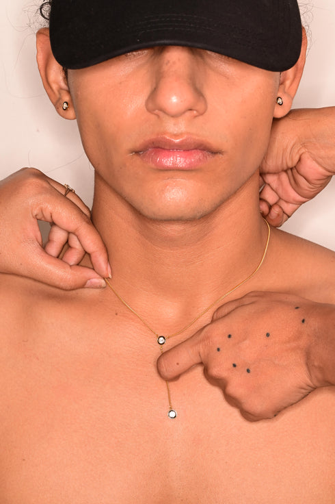 BLACK ENAMEL NECKLACE